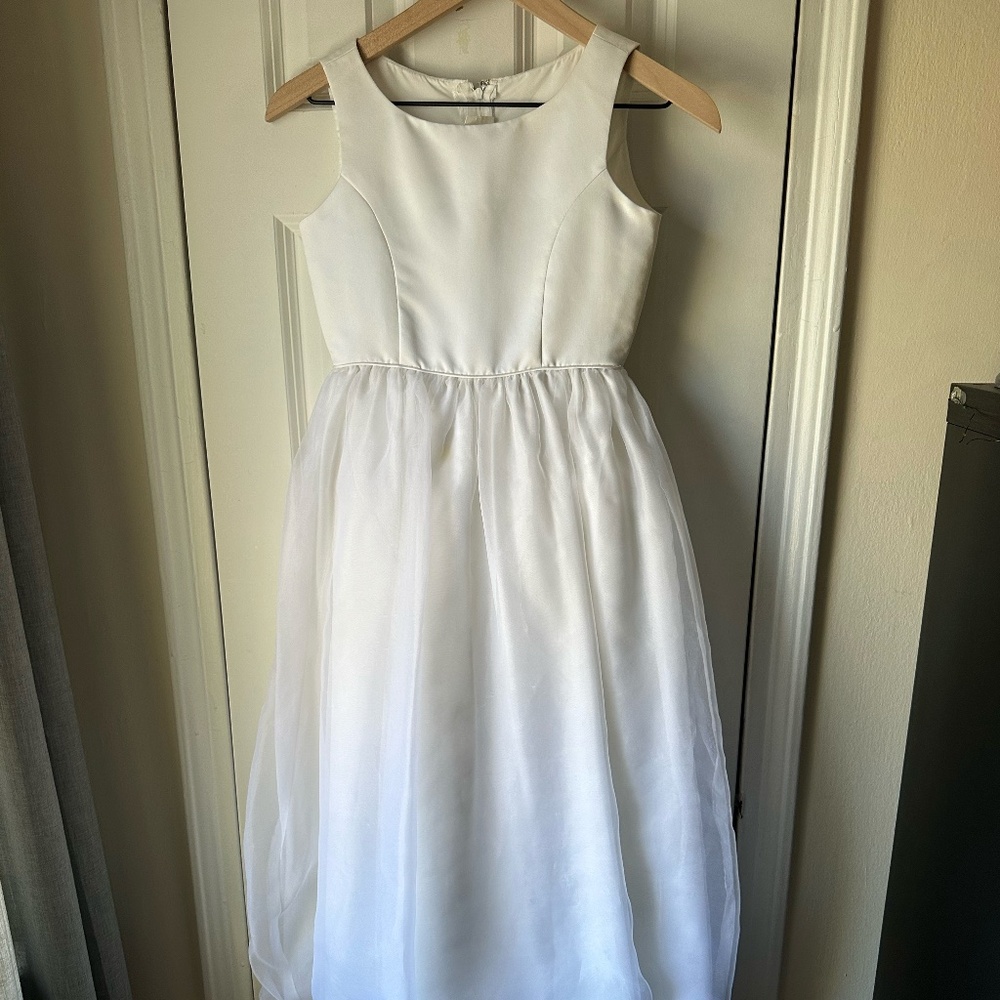 Girls White Formal Dress - Size 10